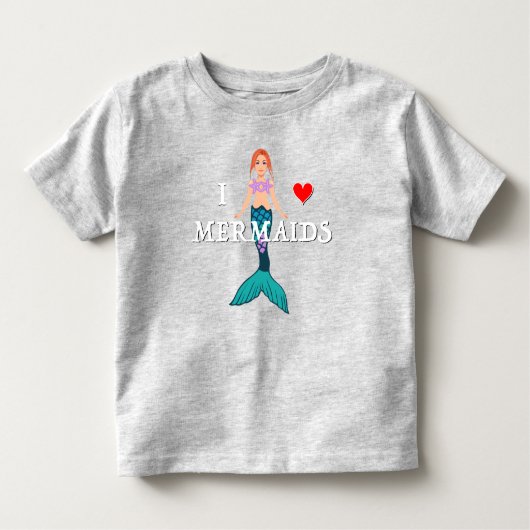 I Love Mermaids Design - Peuter fijne jersey peute Kinder Shirts (Voorkant)