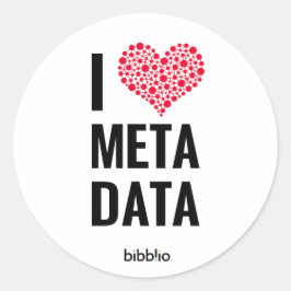 I Love Metadata Ronde Stickers (vel van 20)