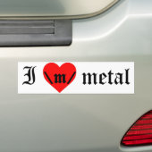I Love Metal bumper sticker (Op auto)