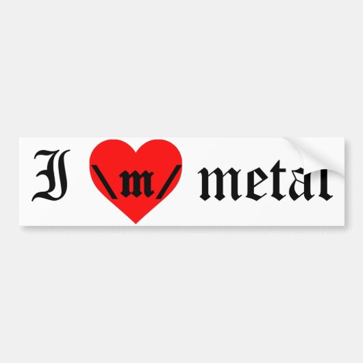 I Love Metal bumper sticker (Voorkant)