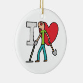 I Love Metal Detection Keramisch Ornament (Rechts)