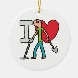 I Love Metal Detection Keramisch Ornament