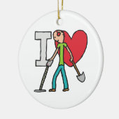I Love Metal Detection Keramisch Ornament (Links)