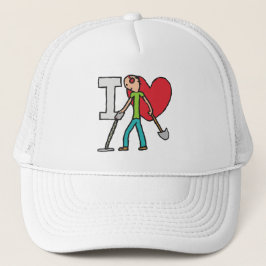 I Love Metal Detection Trucker Pet