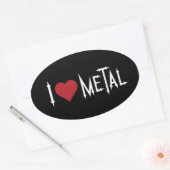 I Love Metal Ovale Sticker (Envelop)