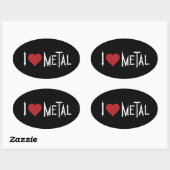 I Love Metal Ovale Sticker (Vel)