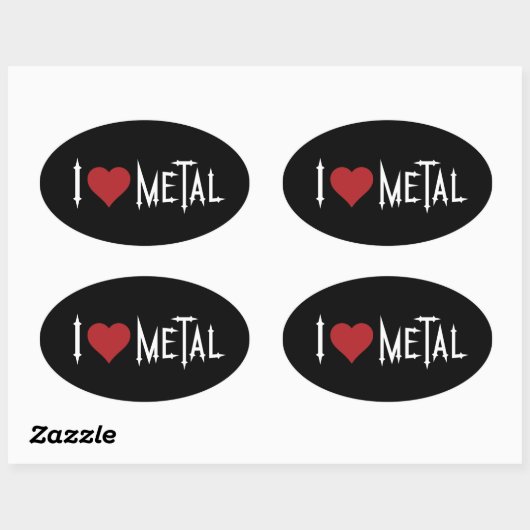 I Love Metal Ovale Sticker (Vel)