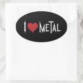 I Love Metal Ovale Sticker (Tas)