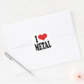 I Love Metal Ronde Sticker (Envelop)