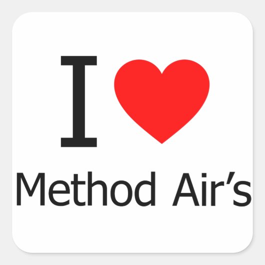 I Love Method Air's Vierkante Sticker (Voorkant)