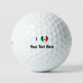 I Love (Mexican Flag Heart) Gepersonaliseerd Golfballen (Voorkant)