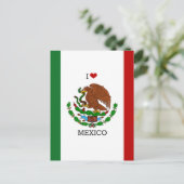 i love mexico - mexican flag, briefkaart (Staand voorkant)