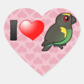 I Love Meyer's Parrots Hart Sticker (Voorkant)