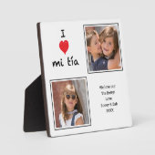 I Love mi Tia 2 Photo Plaque Fotoplaat (Voorkant)