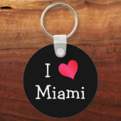 I Love Miami Pink Heart Sleutelhanger (Voorkant)