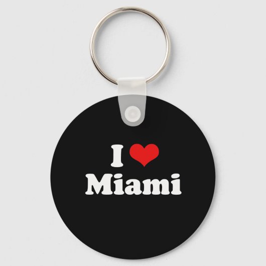 I Love Miami Tshirt White Tshirt Sleutelhanger (Voorkant)