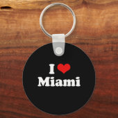I Love Miami Tshirt White Tshirt Sleutelhanger (Voorkant)