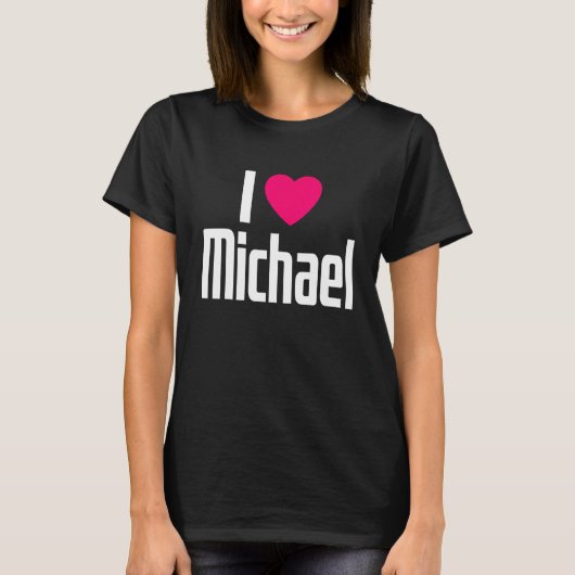I Love Michael Pink Heart I Heart Michael T-shirt (Voorkant)