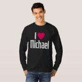 I Love Michael Pink Heart I Heart Michael T-shirt (Voorkant volledig)