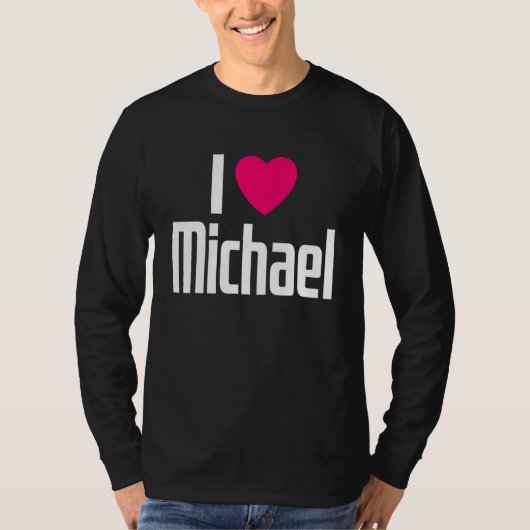 I Love Michael Pink Heart I Heart Michael T-shirt (Voorkant)