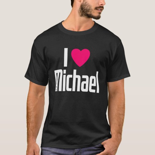 I Love Michael Pink Heart I Heart Michael T-shirt (Voorkant)