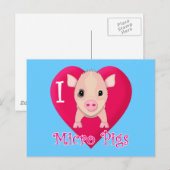 I Love Micro Pigs Briefkaart (Voorkant / Achterkant)