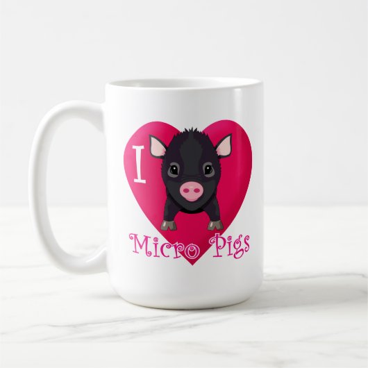 I Love Micro Pigs Koffiemok (Links)
