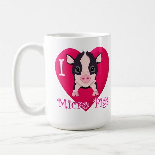 I Love Micro Pigs Koffiemok (Links)