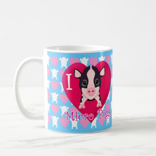 I Love Micro Pigs Koffiemok (Links)