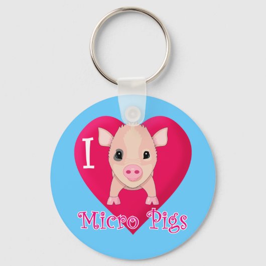I Love Micro Pigs Sleutelhanger (Voorkant)