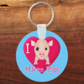 I Love Micro Pigs Sleutelhanger (Voorkant)