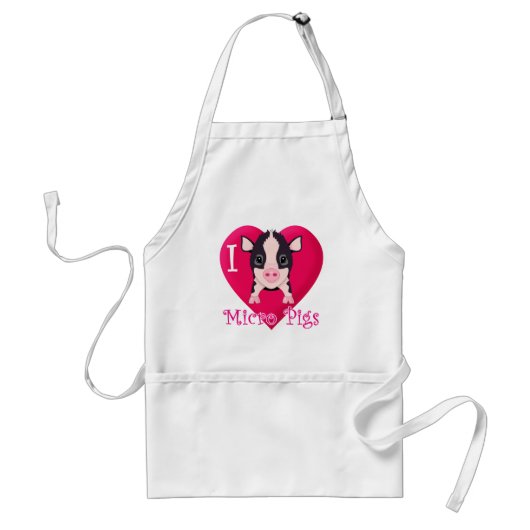 I Love Micro Pigs Standaard Schort (Voorkant)