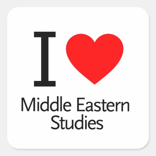 I Love Middle Eastern Studies Vierkante Sticker (Voorkant)