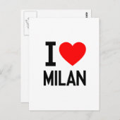 I Love Milan Briefkaart (Voorkant / Achterkant)