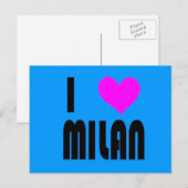 I Love Milan Italy briefkaart (Voorkant / Achterkant)