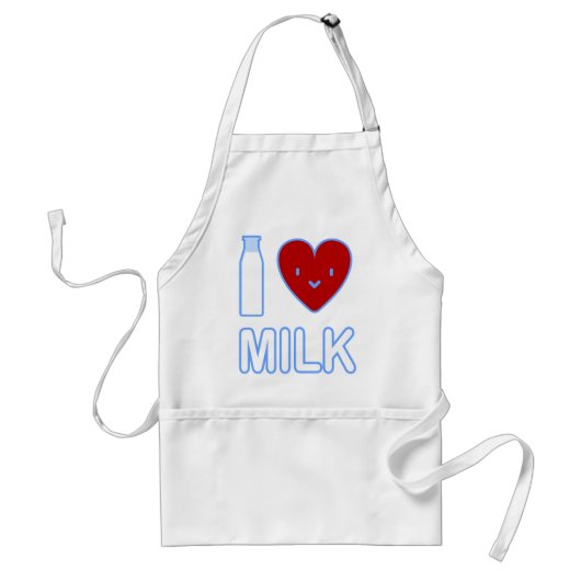 I Love Milk Apron Standaard Schort (Voorkant)