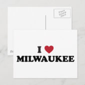 I Love Milwaukee Wisconsin Briefkaart (Voorkant / Achterkant)
