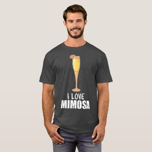 I Love Mimosa Cocktail Champagne Citrus Juice T-shirt (Voorkant volledig)