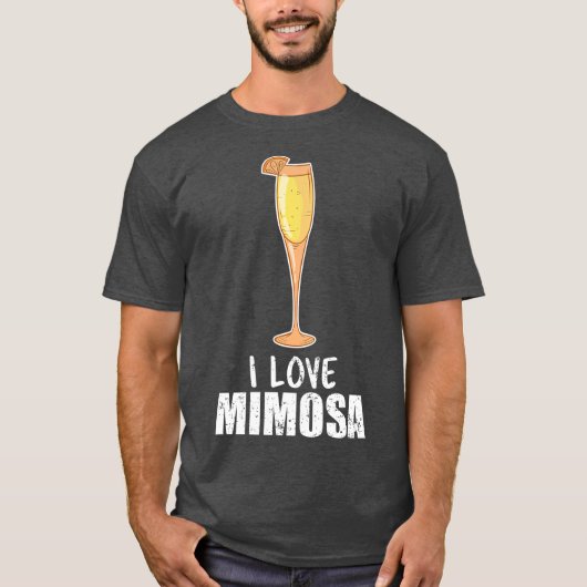I Love Mimosa Cocktail Champagne Citrus Juice T-shirt (Voorkant)