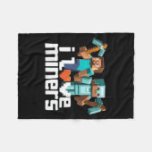 I Love Miners Funny Mining Gamer Xel Ckaxe  Fleece Deken (Voorkant (Horizontaal))