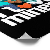 I Love Miners Funny Mining Gamer Xel Ckaxe Poster (Hoek)