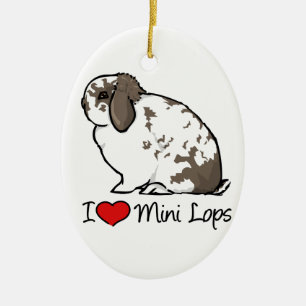 I Love Mini Lop Rabbits Keramisch Ornament