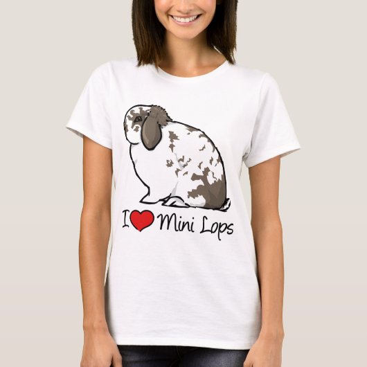 I Love Mini Lop Rabbits T-shirt (Voorkant)