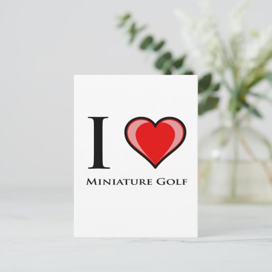 I Love Miniature Golf Briefkaart (Staand voorkant)