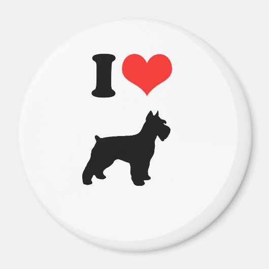I Love Miniature Schnauzers Magneet (Voorkant)