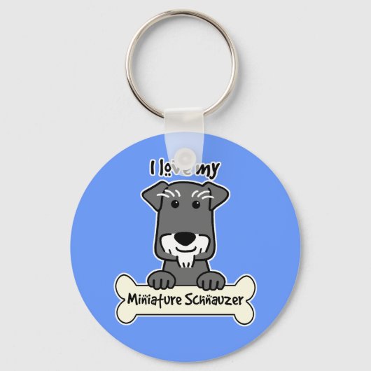 I Love Miniature Schnauzers Sleutelhanger (Voorkant)