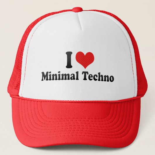 I Love Minimal Techno Trucker Pet (Voorkant)