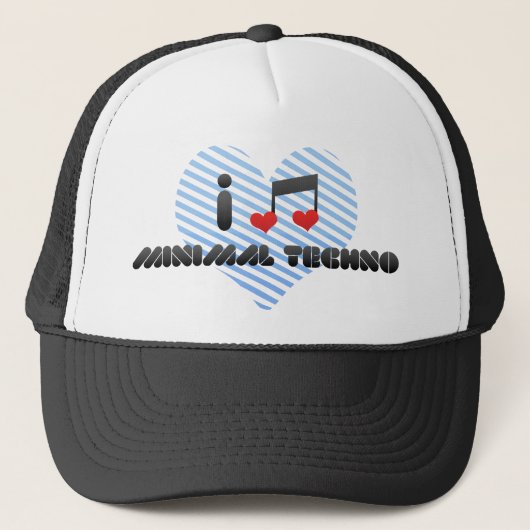 I Love Minimal Techno Trucker Pet (Voorkant)