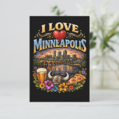 I Love Minneapolis Bedankkaart (Staand voorkant)