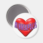 I Love Minneapolis Magneet (Voorkant / Achterkant)